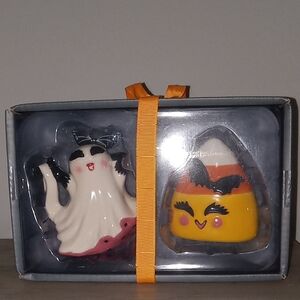 Halloween Ghost and Candy Corn Salt and Pepper Shakers